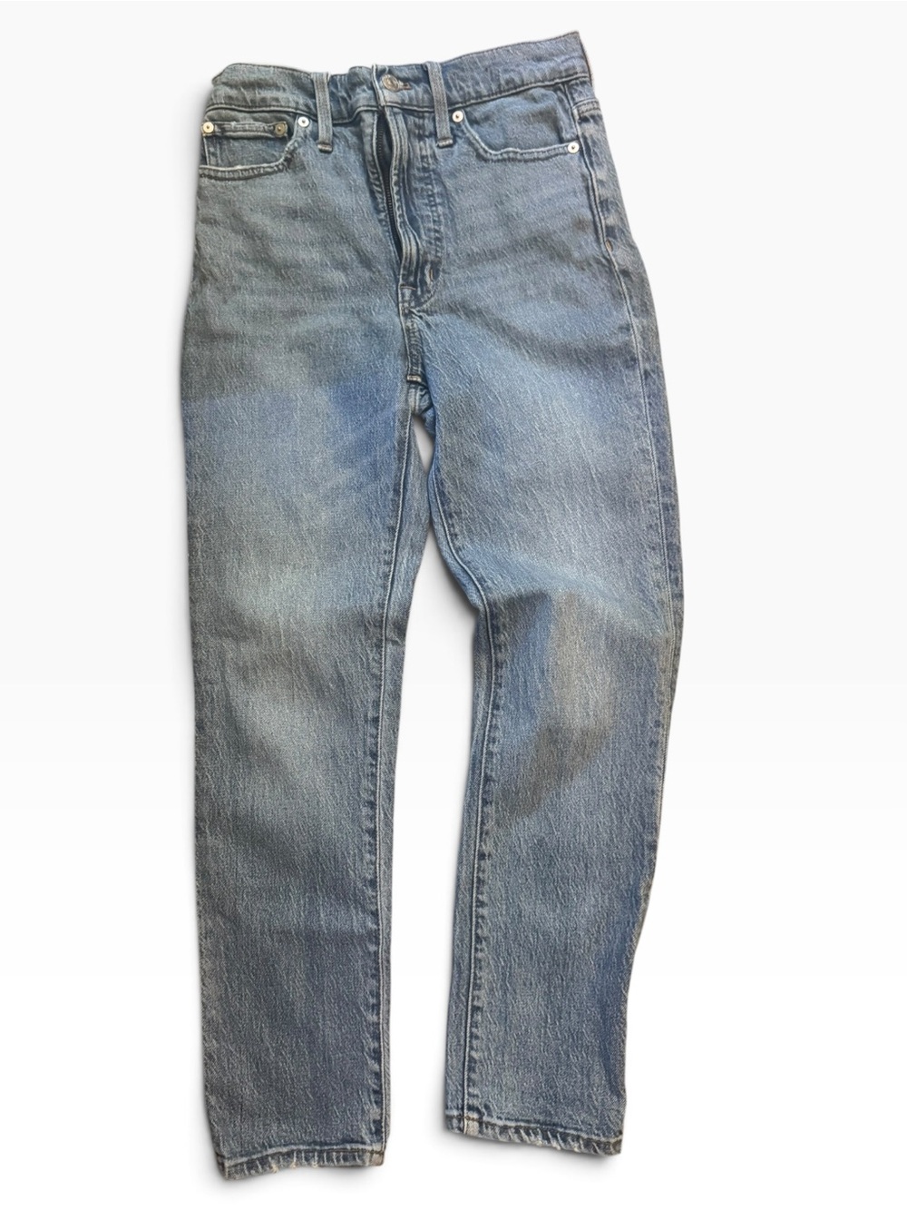 Madewell The Perfect Vintage Jean 24 High Rise Crop Slim Straight Light Wash